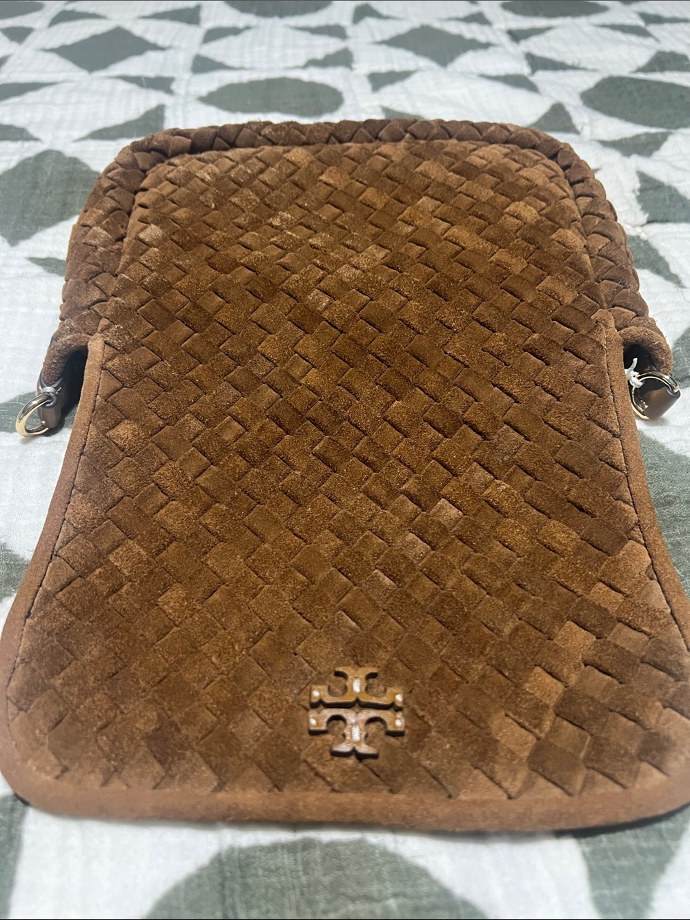 💥FINAL PRICE 💥Tory Burch Thea Woven Suede Crossbody Flap - Picture 14 of 15